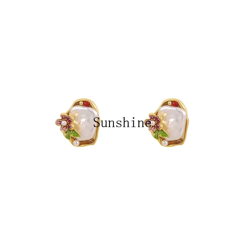 

Pearl stud earrings women's design sense niche earrings high sense earrings