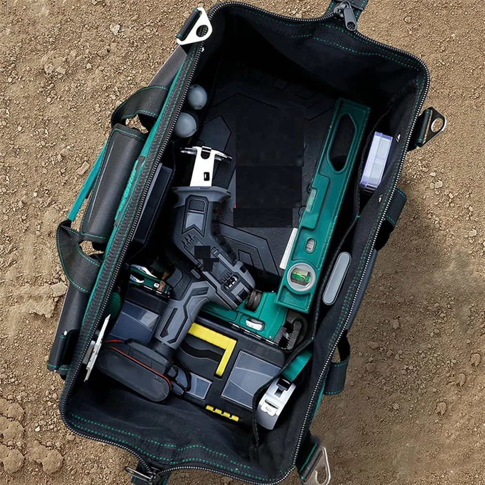 Spacious Oxford Cloth Tool Bag for Electricians with Detachable Shoulder Strap and Reinforced Handle Attachments
