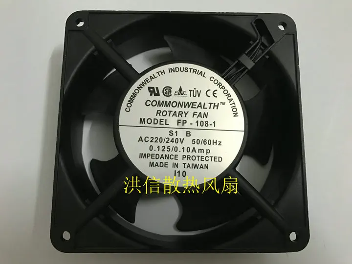 

FP-108-1 AC 240V Cooling Fan 0.125A 0.10A 120x120x38mm 2-Wire Fan for Electronics