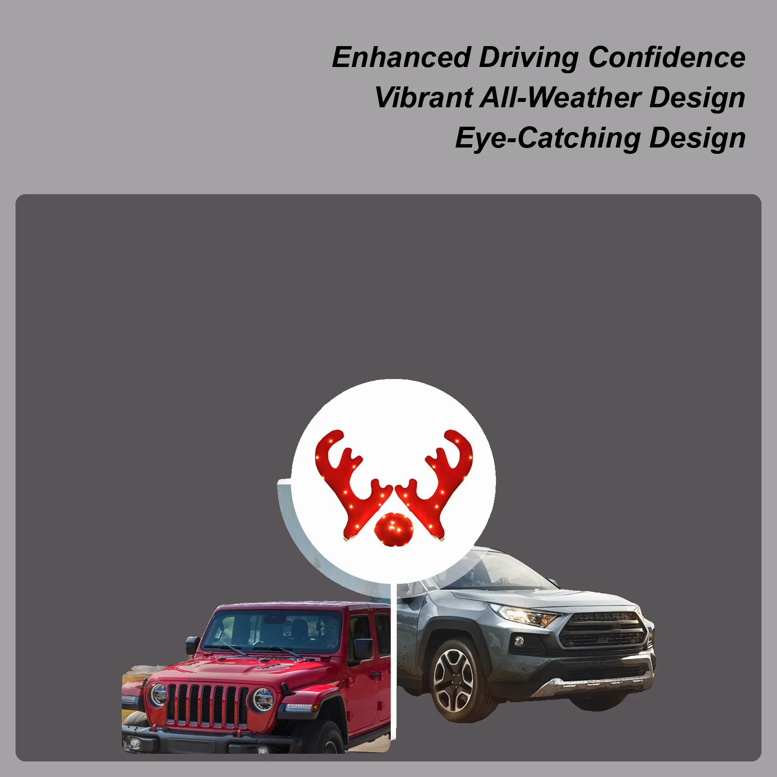 

Reindeer Antlers For Cars Festive Auto Exterior Christmas Decor Antler Set Reindeer Kit Roofs Tops Decoration For Van SUV