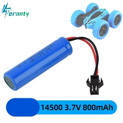 3.7v 800mah Li-ion Battery For JJRC C2 D828 RC Car Parts 14500 SM-2P Battery Rechargeable For RC Stunt Dump Car Toys Parts