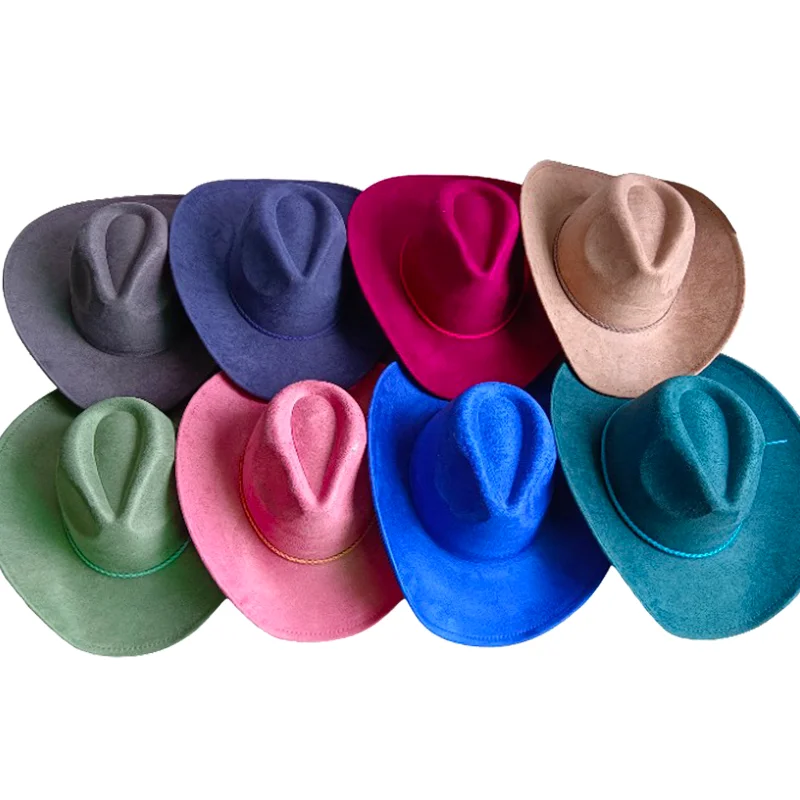 Pickle Green Suede Cowboy Hat Wide Brim Jazz Panama Hat Unisex Women's Hat Wide Brim Cowboy Hat Women's Hat Cowboy Hat