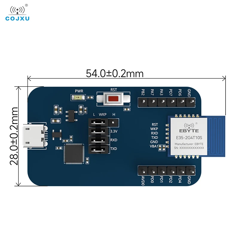 TLSR8208 2.4G Serial Port Transparent Transmission Development Test Board Kit COJXU E35-2G4T10S-TB Low Power Long Distance