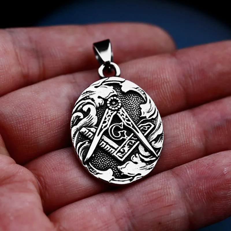 

Antique Silver Masonic Pendant PVD Casting Stainless Steel Vintage Signet Freemasonry Necklace Jewelry Pendants For Men Boy