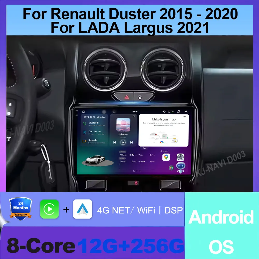 

Автомагнитола Carplay Android 16 для Renault Duster 2015-2020, для LADA Largus 2021, мультимедийная система с GPS-навигацией