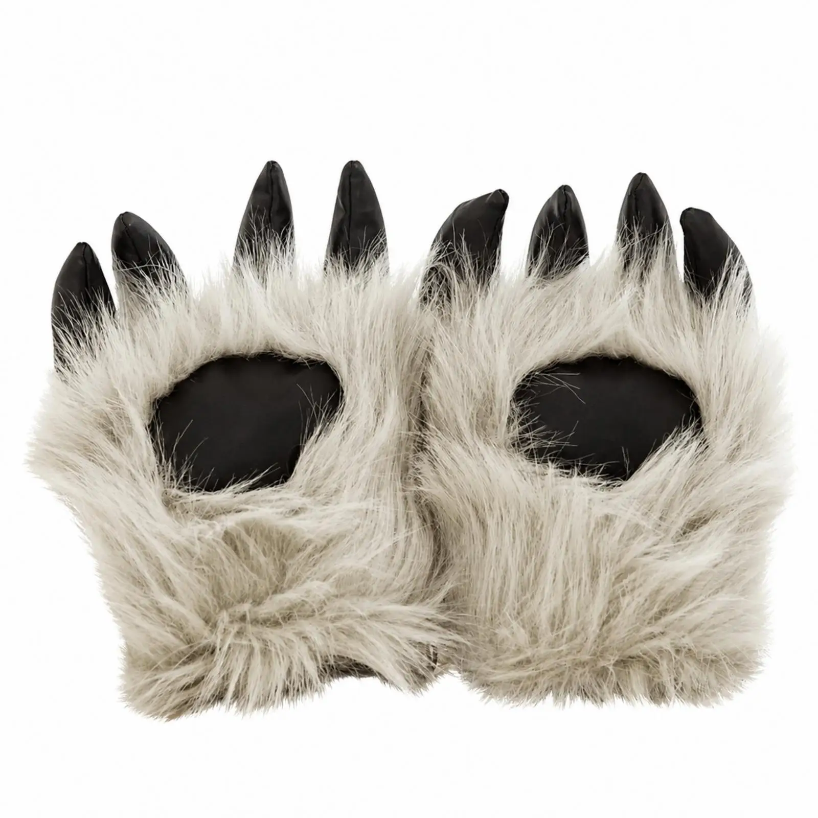 Furry Stuffed Bear Paw Mitten Gloves with Claws Soft PP Cotton Plush Padded for Halloween Costume Anime Cosplay
