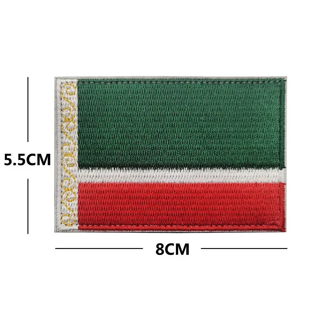 Russia Flag Hook & Loop Patch Custom Chechnya Belarus Embroidery Morale Badges for Military Outdoor Tactics Backpack Helmet