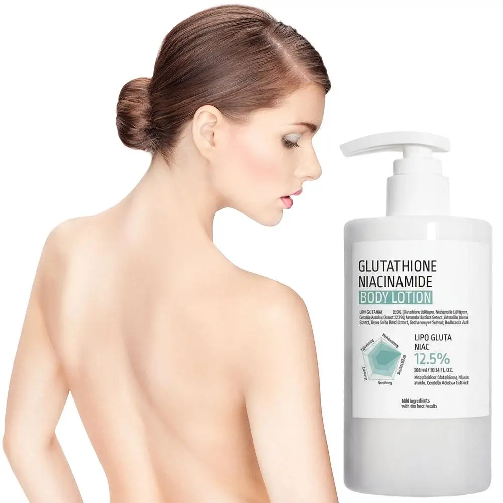 Glutathione Niacinamide Nourishing Body Lotion 300ml Deep Hydrating Gentle Cream Brightening Repair Rough Dry Body Skin Care