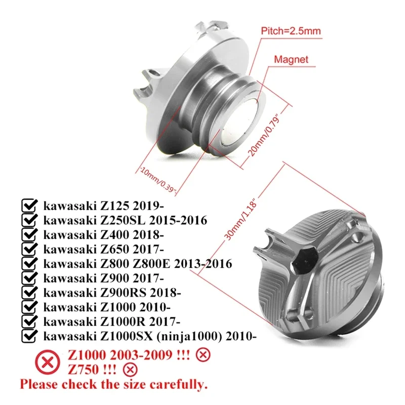 2025 Do Kawasaki Z900 RS Z650 Z500 Z400 Z800 Z1000R Z1000SX Versys 650 Akcesoria Motocyklowe Korek Wlewu Oleju Silnikowego Pokrywa