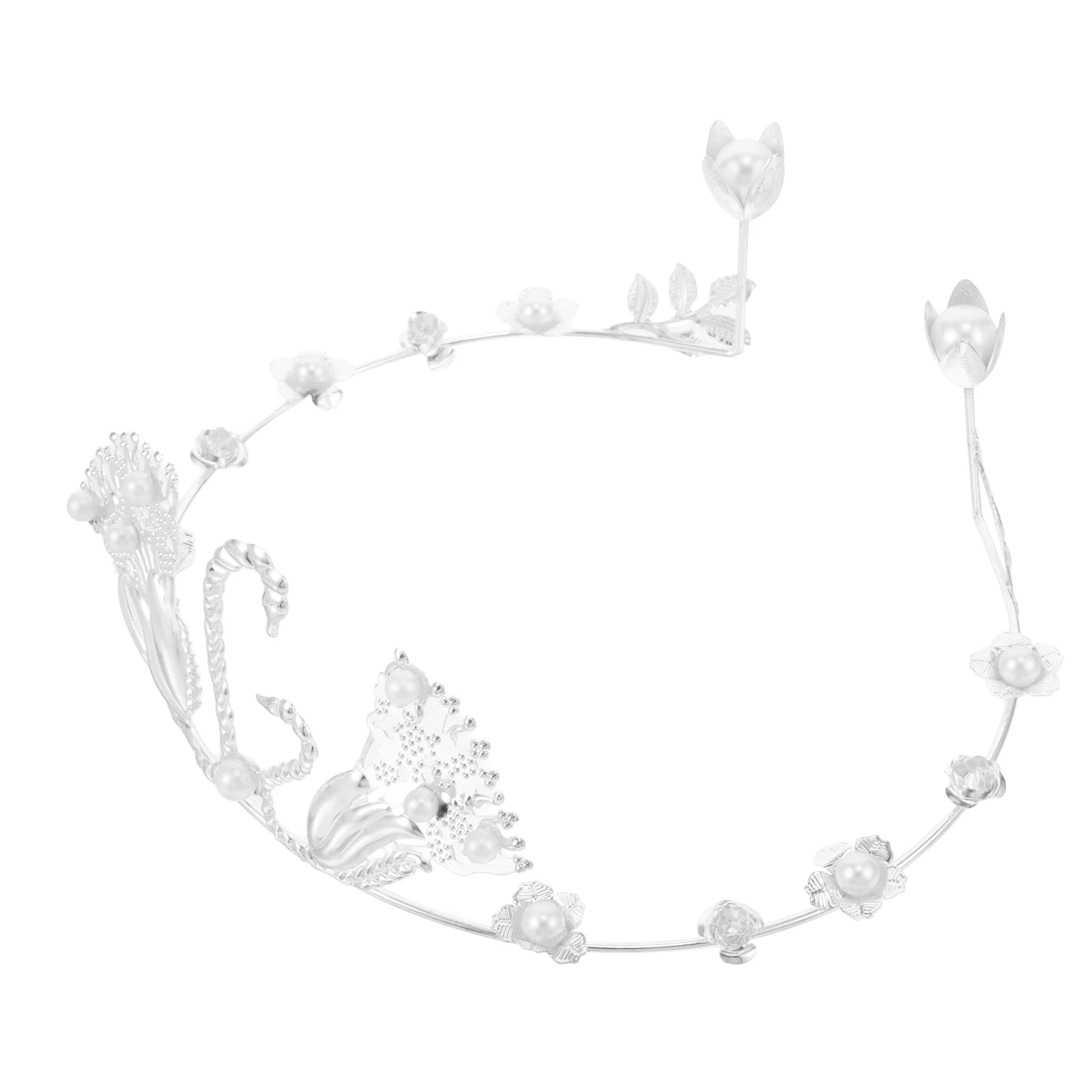 

Pearl Crown Decor Swan Flower Tiara Cake Bouquet Topper Silver Gold Birthday Party Decorations Accessories Hair Styling