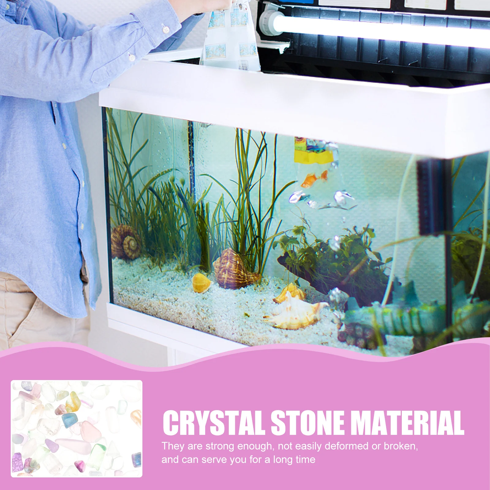 

1 Bag Aquarium Gravel Rocks Crystal Stone Vase Filler Decoration DIY Fish Tank Landscaping Flowerpot Stone Adornments