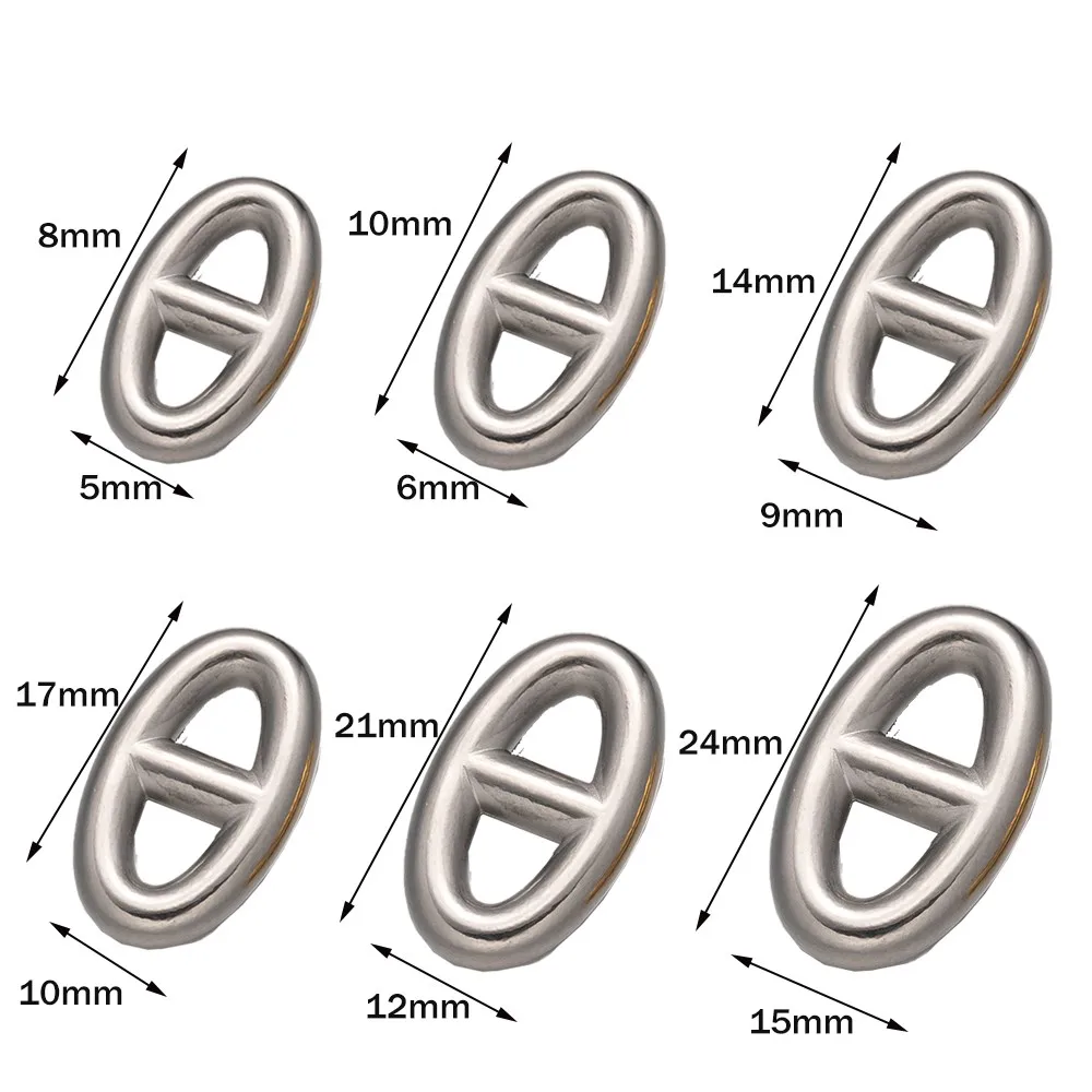 5pcs/Lot Stainless Steel Pig Nose Ring Connectors Loop For DIY Necklace Bracelet Jewelry Making  Supplies Findings Accessories