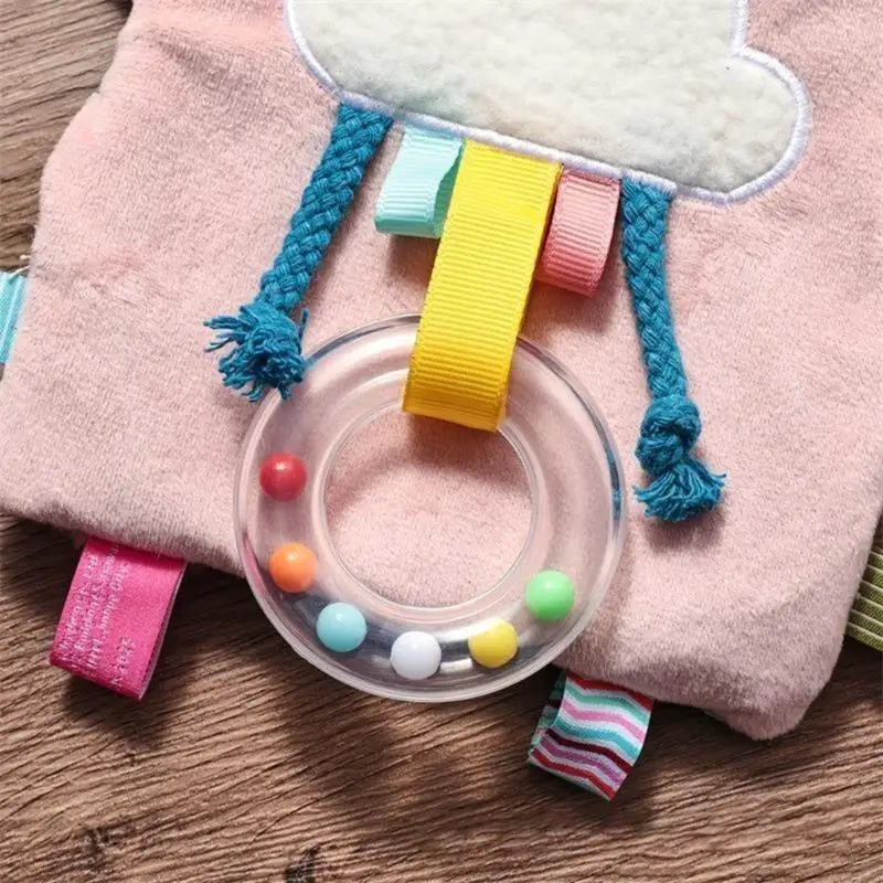 Colorful Baby Rabbit Soothing Towel Toy Easy Grip Comforter Promote Visual Development Sensory Stimulation Teether Toy A2UB