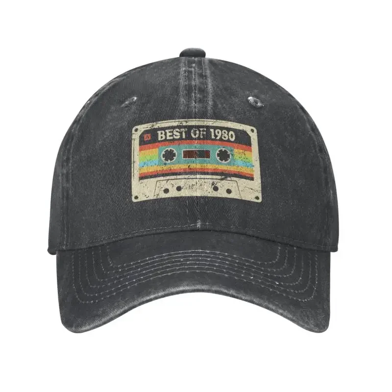 

Custom Cotton Best Of 1980 Cassette Baseball Cap Men Women Breathable Vintage 43th Birthday Gift Mixtape Dad Hat