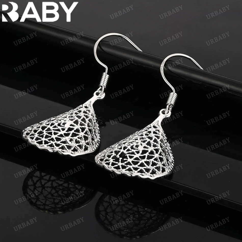 

URBABY 925 Sterling Silver Earrings Hollow Water Drop Earrings For Women Jewelry Fashion Party and Daily Wear