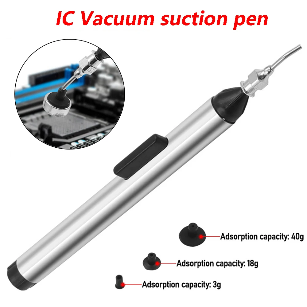 Vacuum Suction Pen Kit IC SMD Vacuum Sucking Suction Pen Remover Sucker Pump Pick Up Tool Desoldering ​Sucking Pen With 3 Sucker