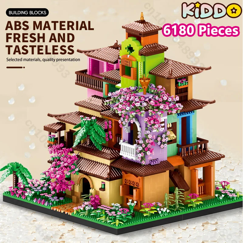 

6180pieces Magic Castle Plower House Building Blocks City Street View Castle Flower House Bricks Model Assembly Bricks Xmas Gift
