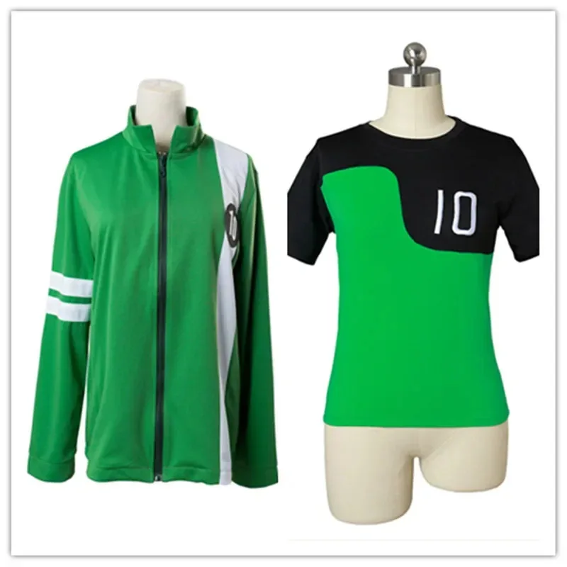 NewKids/Dewasa Anime Cosplay Ben Tennyson 10 Kostum Kaus Katun Cetak Mantel Jaket Zip Up 62T HL16072025