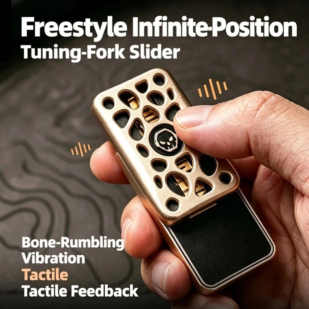 Metal Fidget Zinc Alloy Unlimited Position Tuning Fork Fidget Hollow Out Fingertip Clicker Push Slider Office Desktop