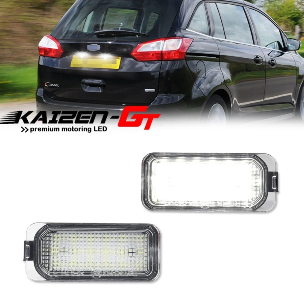Error Free CAN-bus Car 18-SMD LED License Plate Number Lights For Ford Escape Explorer Ranger C-MAX Focus Fiesta Kuga Mondeo 12V