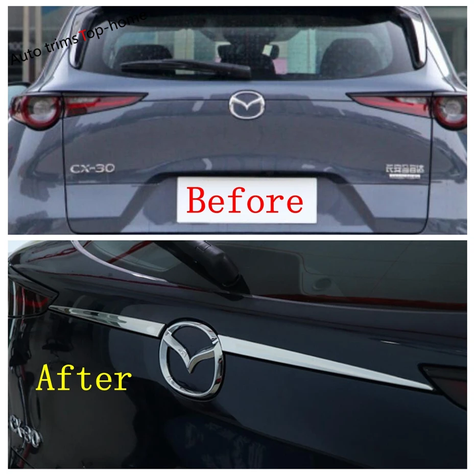 Exterior Accessories Chrome Rear Tail Trunk Wing Molding Cover Trim Fit For Mazda CX30 CX-30 DM 2020 - 2022