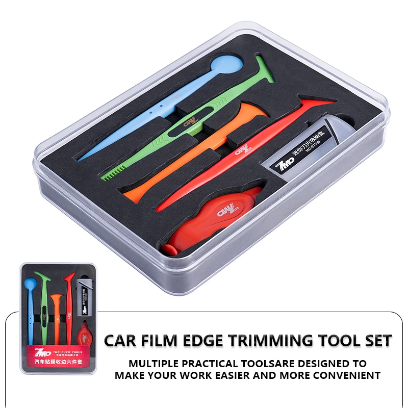 Car Film Tool Edge Trim Set 6pcs Car Vinyl Film Wraps Applicator Tools Trimmer for Vinyl Wrap Installation and Window Tinting
