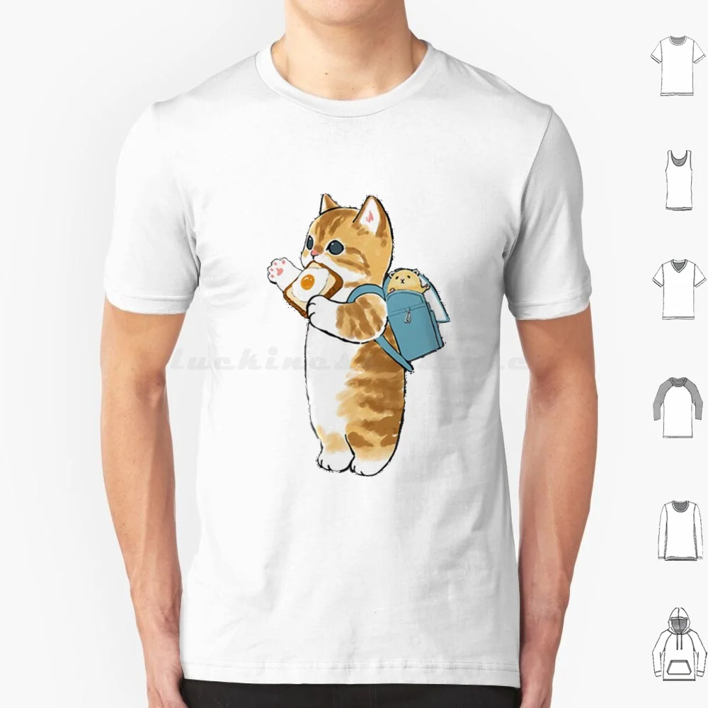 Cute Cat And Mouse T Shirt Big Size 100% Cotton Super Cute Cat Cat And Mouse Friends Student And Kids For Her For Kid Cute Cat