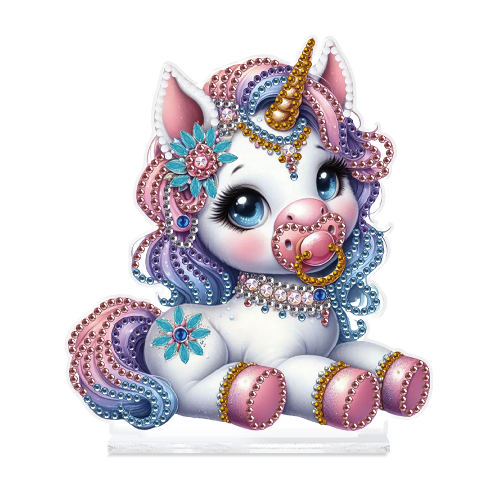 Diamond Art Painting Desktop Ornament Kits for Adults,Cute Horse Special Shape Diamond Art Tabletop Decor for Home Office Gift