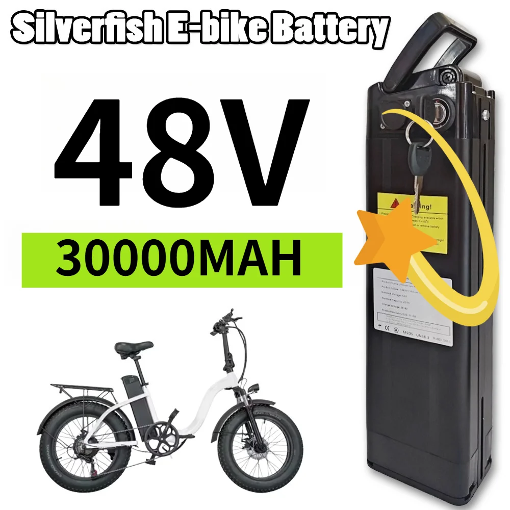 High-power 18650 Lithium ion battery pack Original 48V Silver Fish Style batteria 30Ah High quality 500W 750W 1000W