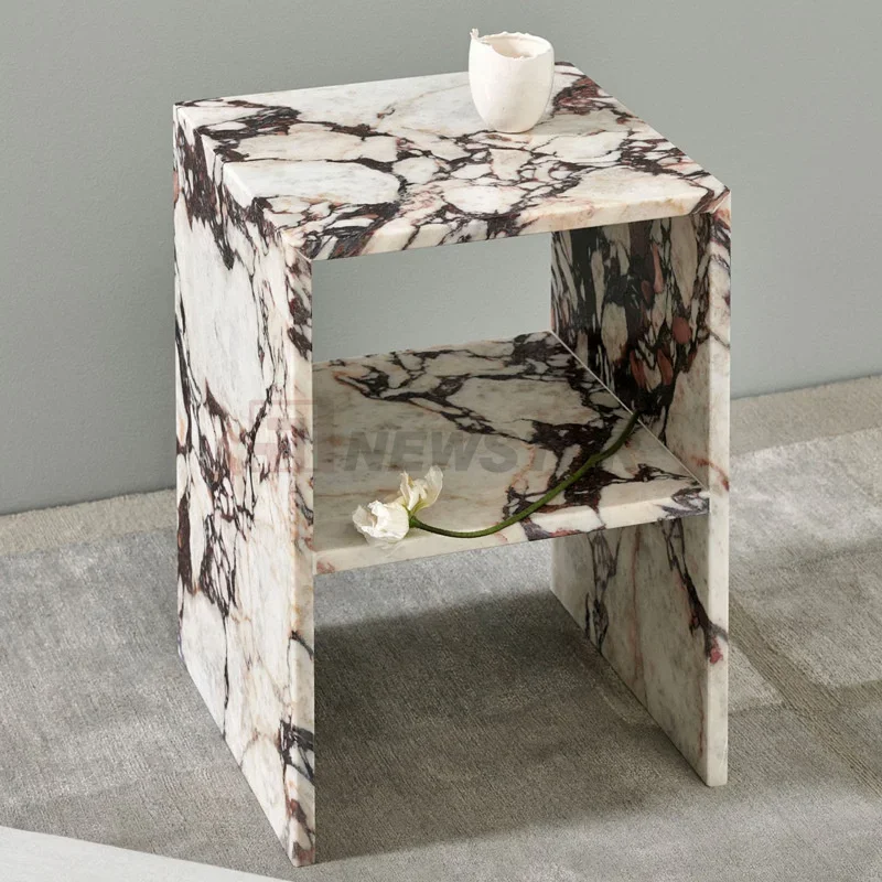 Marble table Bedroom bedside table Marble living room side table