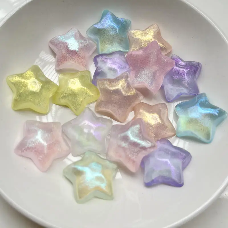 22mm five pointed star mermaid star sky color acrylic rhinestone crystal flat back DIY clothing jewelry hairpin decoration