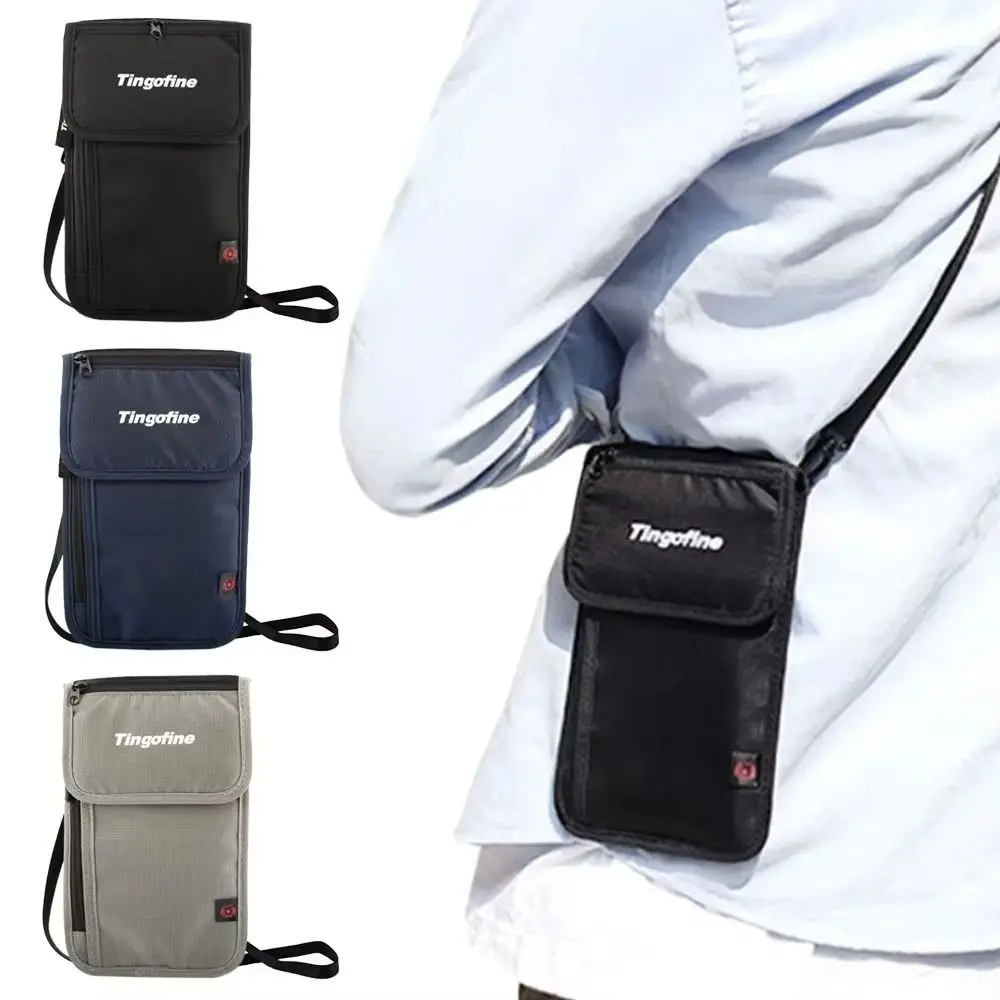 

Anti-Theft Travel Document Card Bag Waterproof Nylon Waterproof RFID Storage Bag Multi-Function Zipper Document Case