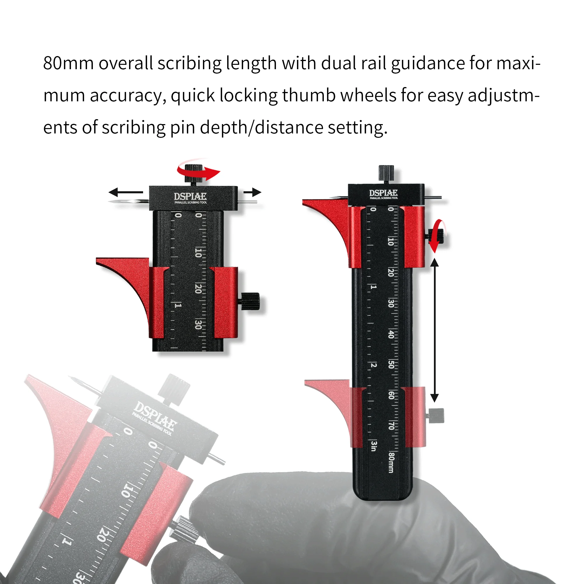 DSPIAE AT-PST grabador de línea isométrica herramienta de tallado de línea paralela regla de trazado equidistente para hacer modelos Gundam Hobby DIY