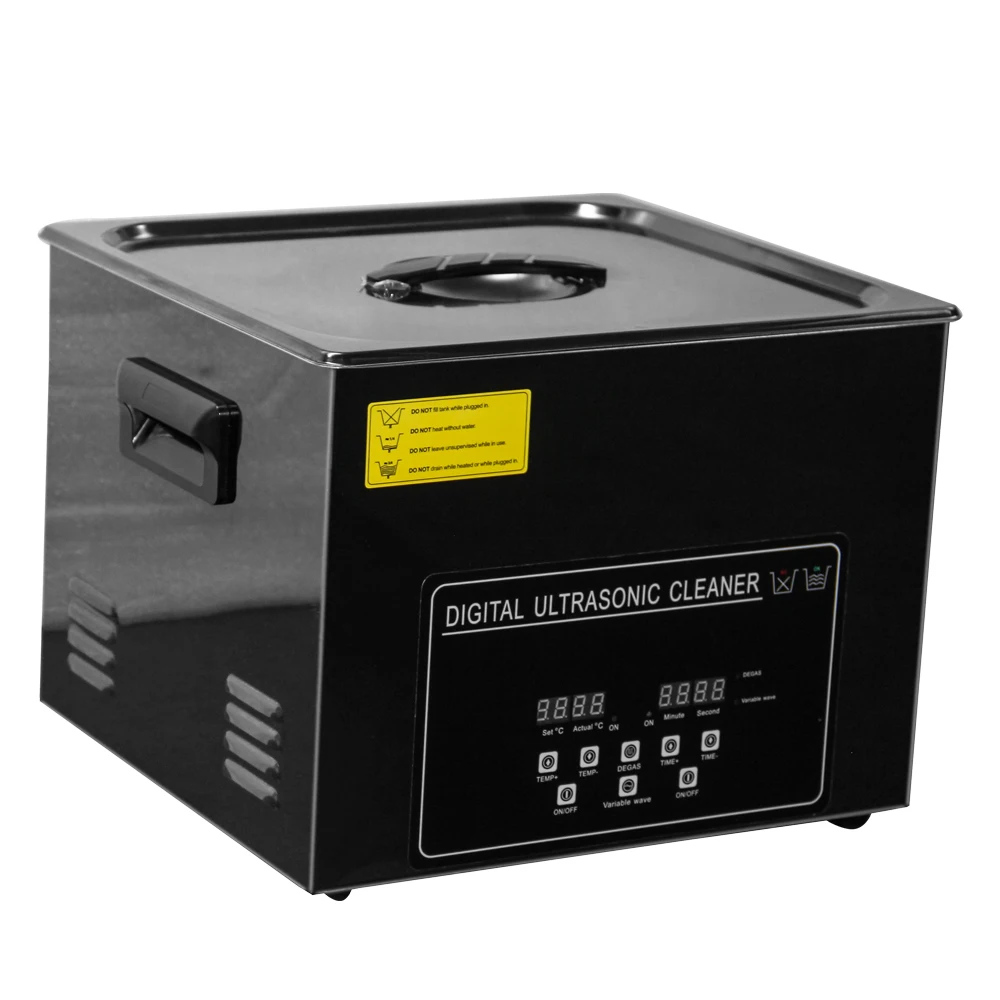 15 Liters Black Titanium Shell Stainless Steel Ultrasonic Cleaner for Carburetor Parts Fuel Injectors Valve Components