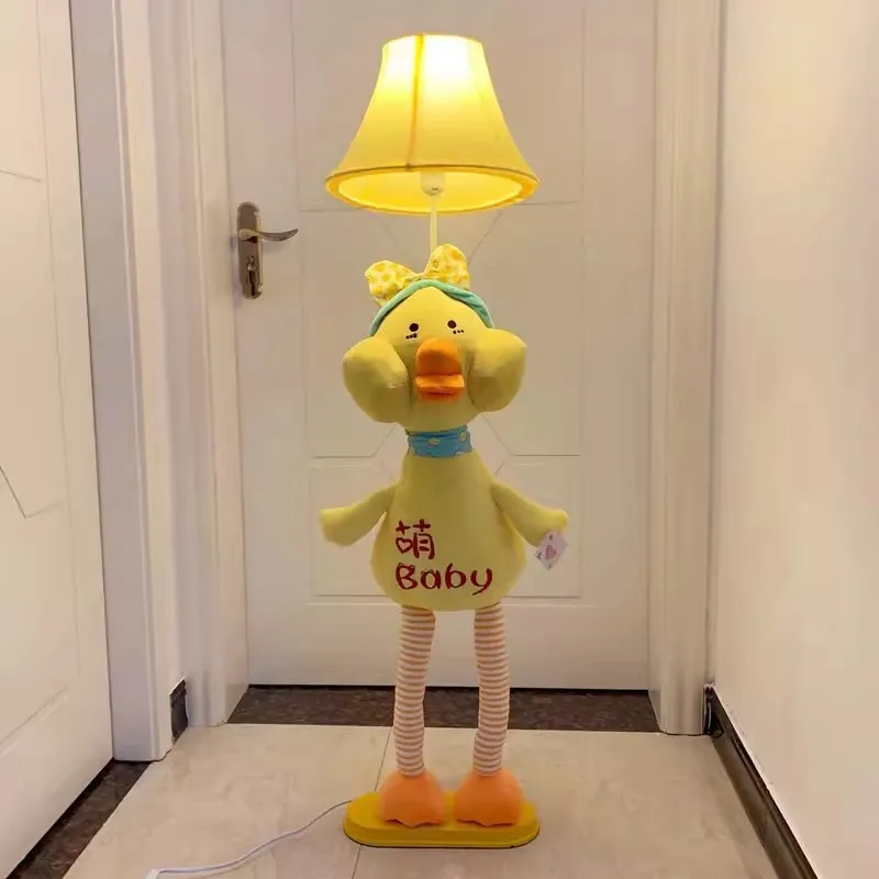 Cute Children's Room Floor Lamps Fabric Doll Toy Lamp Cartoon Creative Baby Room Nursery Boy Girl Bedroom Doll Floor Lights LED