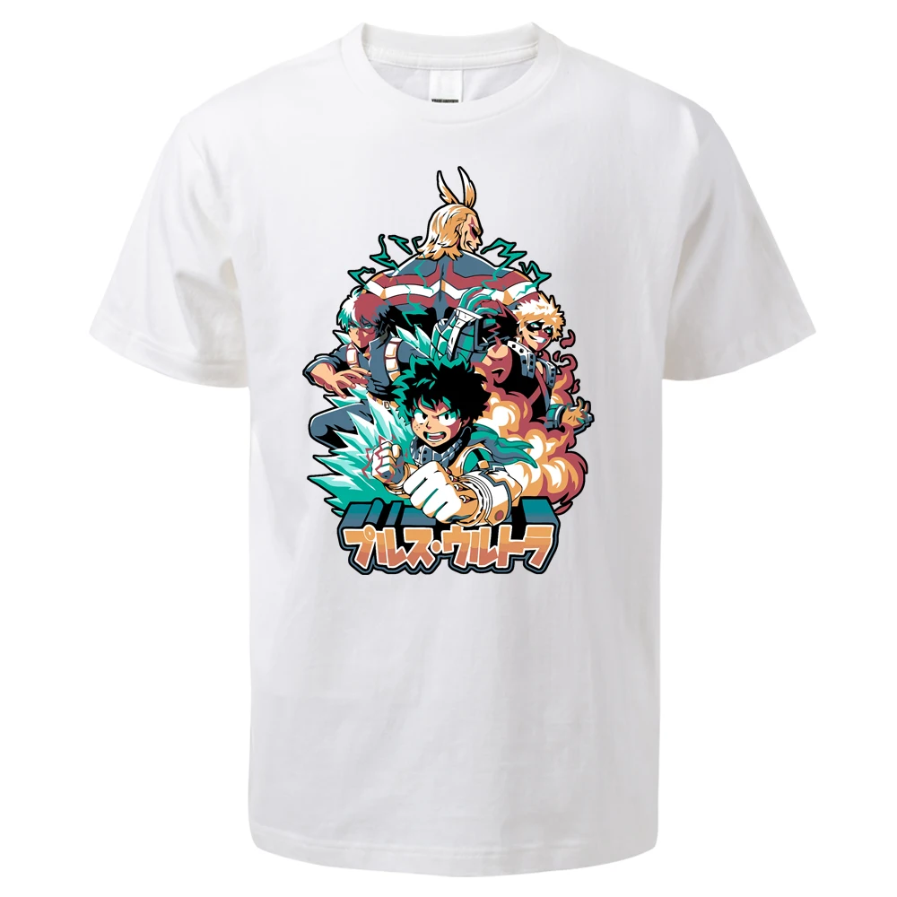 My Hero Academia deku all might Bakugou japan anime Summer 2024 Men Simple T-Shirts Tops Men Short Sleeve Oversized Tops