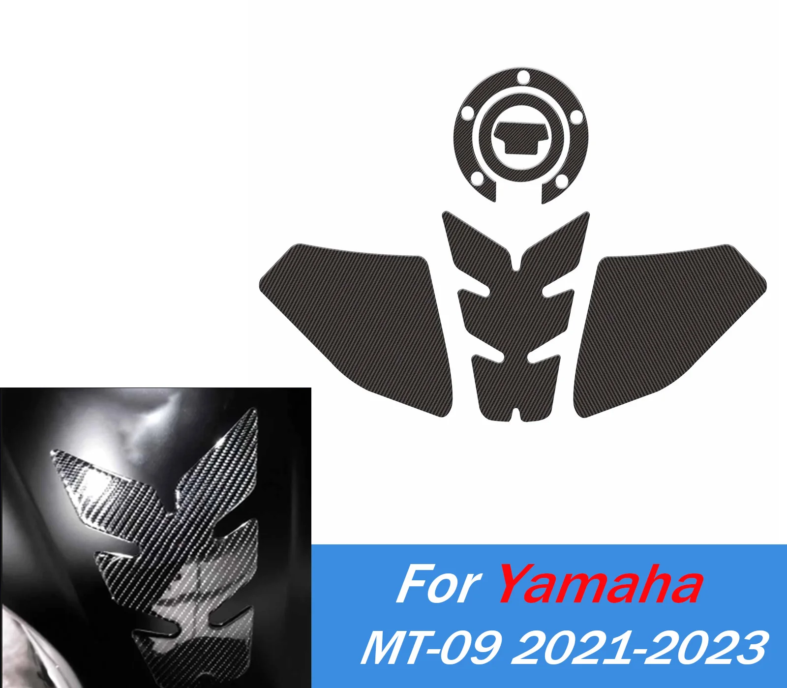 

﻿ Motorcycle Protector Tank Pad Side For Yamaha MT-09 SP 2021-2023 Grips Oil Knee Matte Anti-slip Stickers Accessories