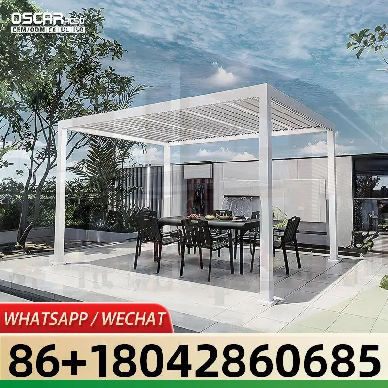 Aluminium Pergola Louvre System Garden Gazebo Patio Furniture Outdoor with Screen for Backyard Balcony Terrace pergola
