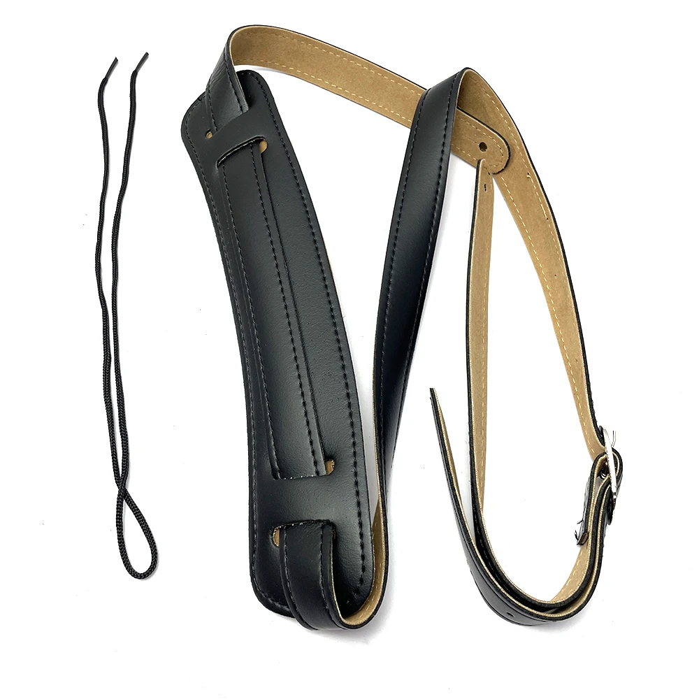 Guns N' Roses SLASH Leather Shoulder Pad Adjustable Length Acoustic Electric Folk Bass Guitar Strap Black Brown