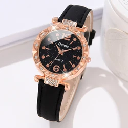 GAIETY Simple Luxury Leather Strap Watch Black Casual Fashion Quartz Watch Is The Perfect Gift For Her (No Box)