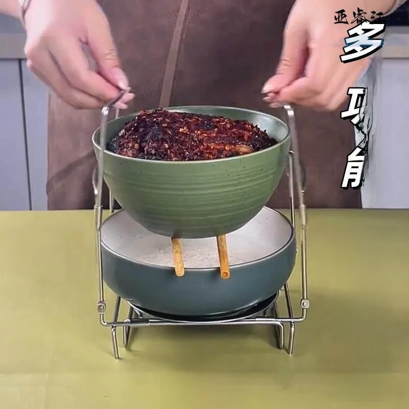

Stainless Steel Thickened Multi-Function Expandable Steamer Dish Holder Heat Resistant Home Use Pot Stand Steaming Rack