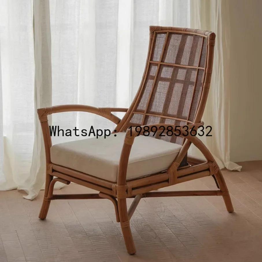

H5.15 rattan chair single natural rattan back chair leisure homestay rattan chair
