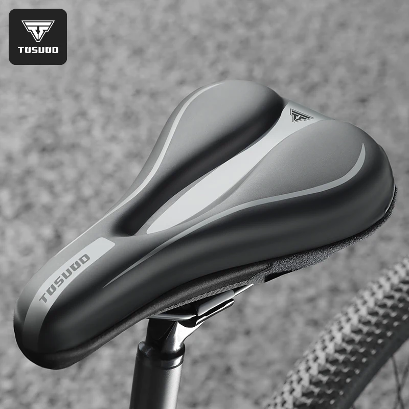 TOSUOD New Thickened Road Seat Bicycle Cushion Cover Mountain Bicycle Silicone Cushion Thickened Road Seat Ultra Soft Cushion Co