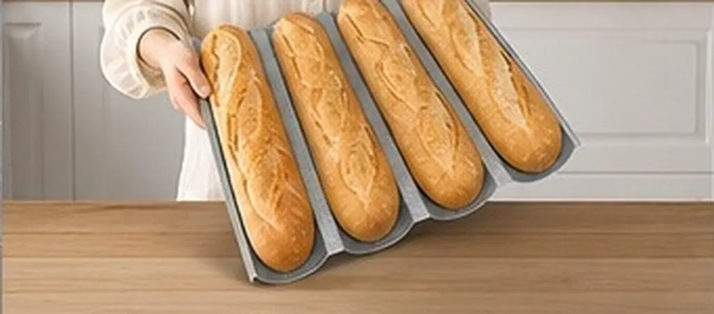Premium Wave Baguette Baking Pan French Bread Tray Stainless Steel Baking Mold for Home Kitchen Bakery Shop Use