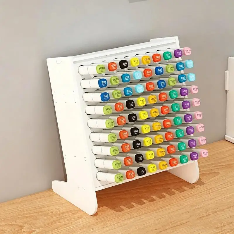 Desktop Marker Storage Rack Large Capacity Pencil Holder Watercolour Brush Organizer Office Stationery Supply