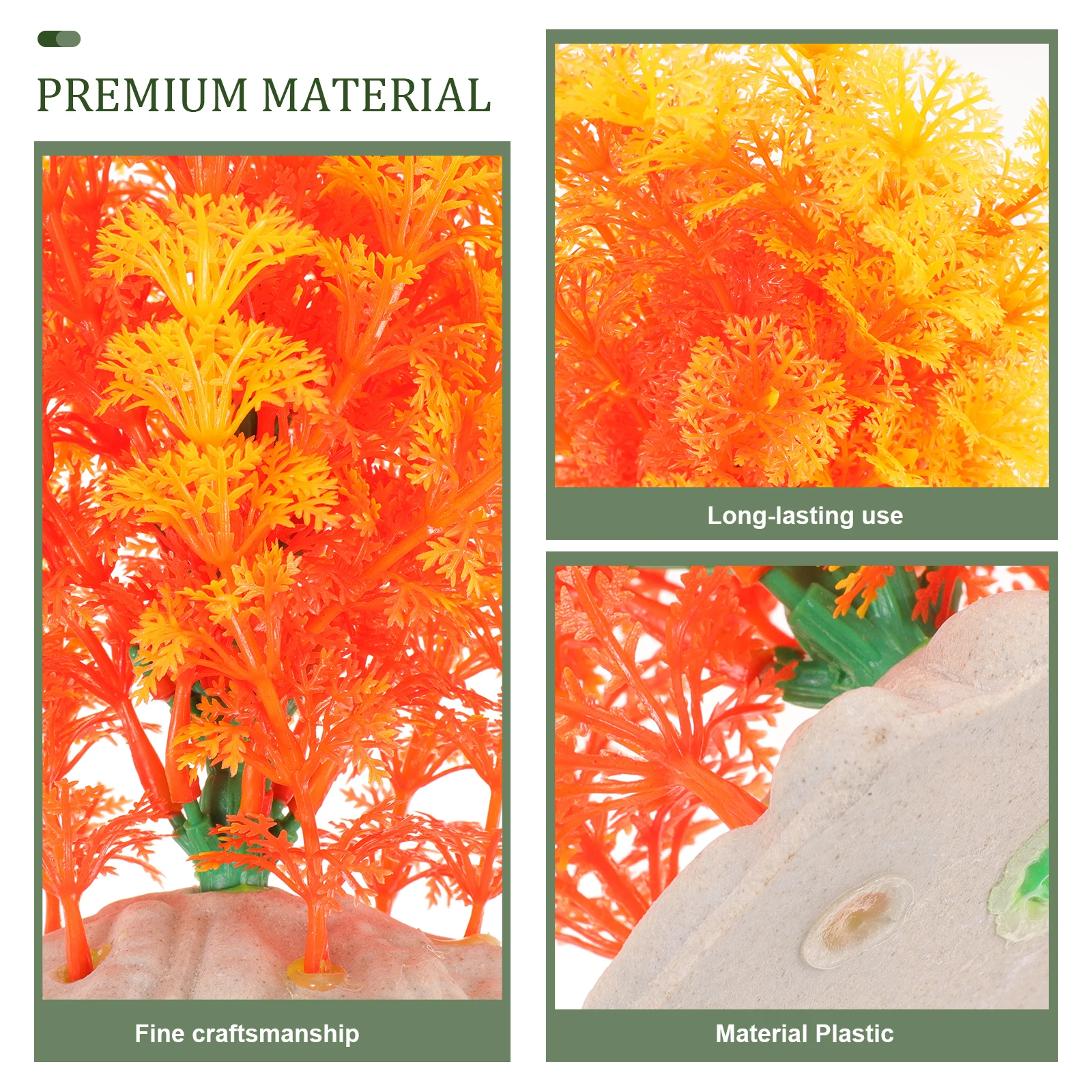

Plants Simulated Coconut Tree Decorations Aquatic Fake Artificial Water Realistic Fish Tank Orange Mini Supplies