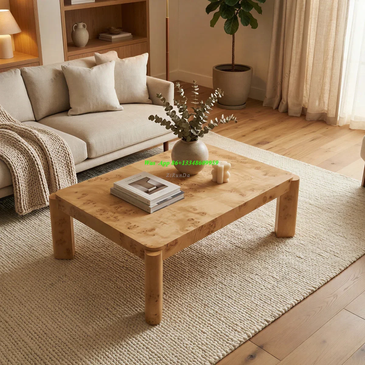 Medieval Style Solid Wood Tree Tumor Bark Coffee Table Design Creative Coffee Table Exhibition Hall Model Room Low Table