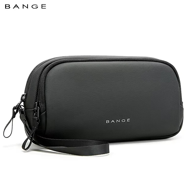 BANGE YKK Double Zipper Men Travel Organizers Portable Male Travel Bag Oxford Clutch Data Cable Storage Bags for Digital Product
