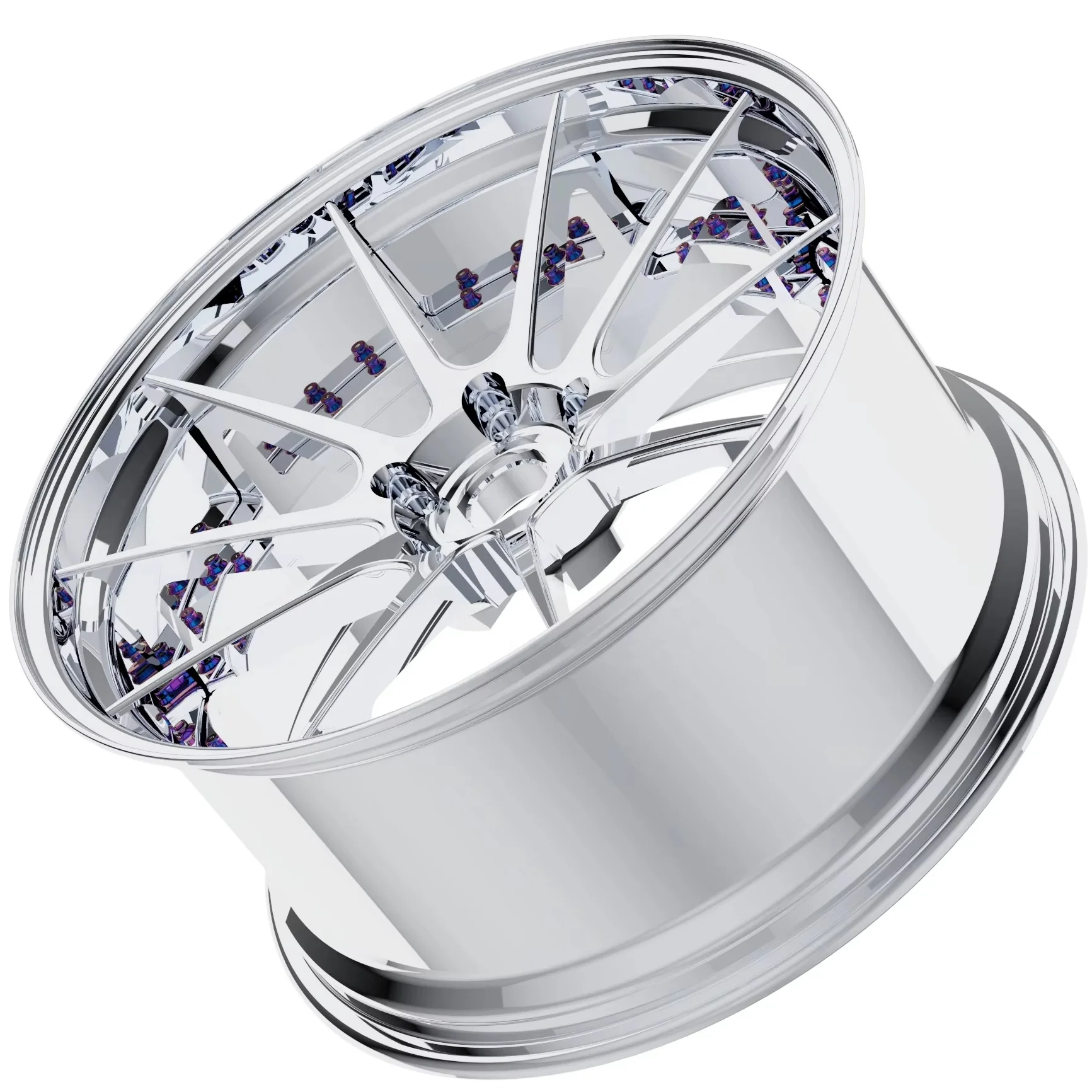 New Design Deep Concave All Chrome Color With Titanium Screws 19 20 21 Inch Forged Wheels Customize Size