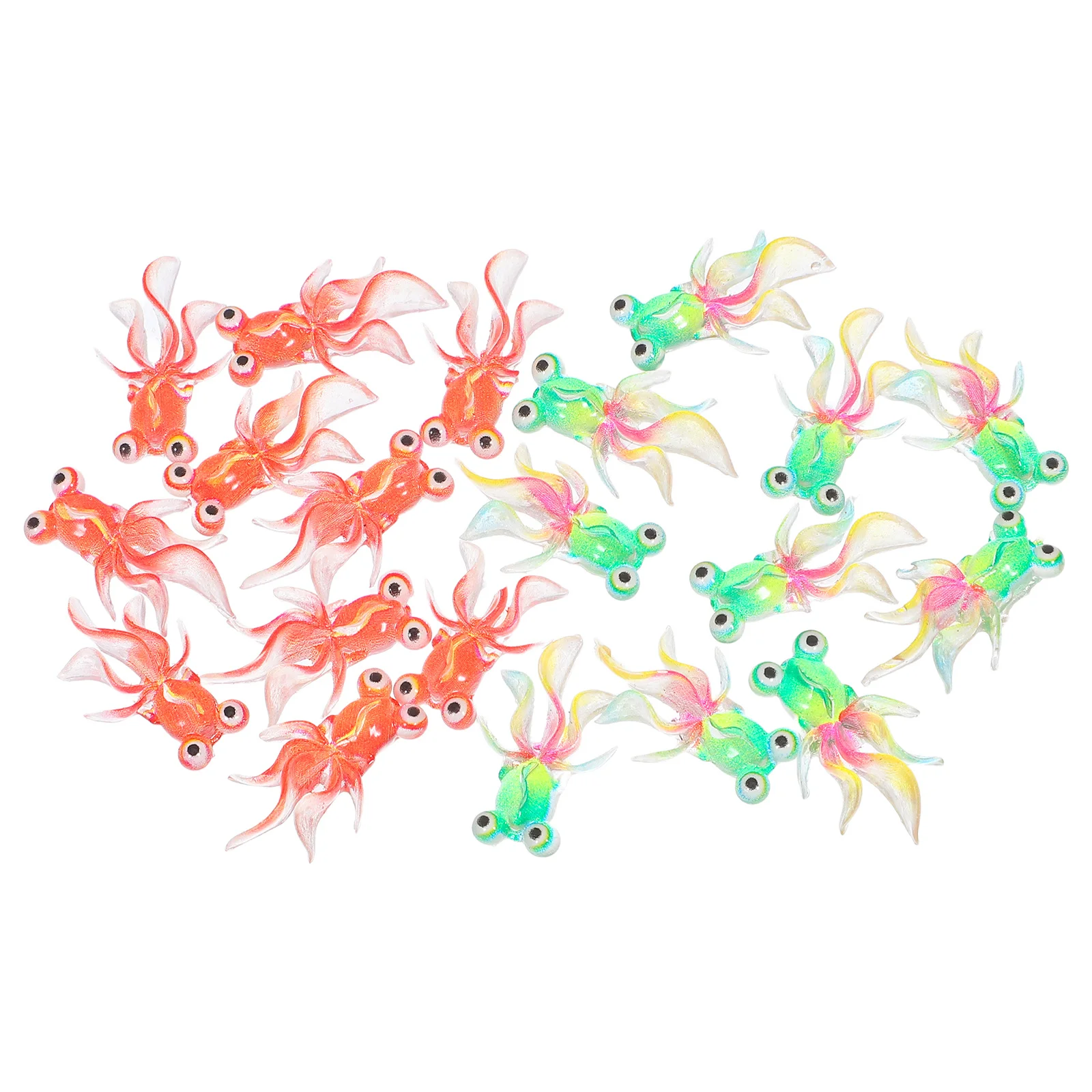 20 قطعة ذهبية صغيرة واقعية الراتنج الأسماك ديكور لحوض السمك خزان دمية Craft بها بنفسك الحرفية حديقة مكتب عمل الديكور